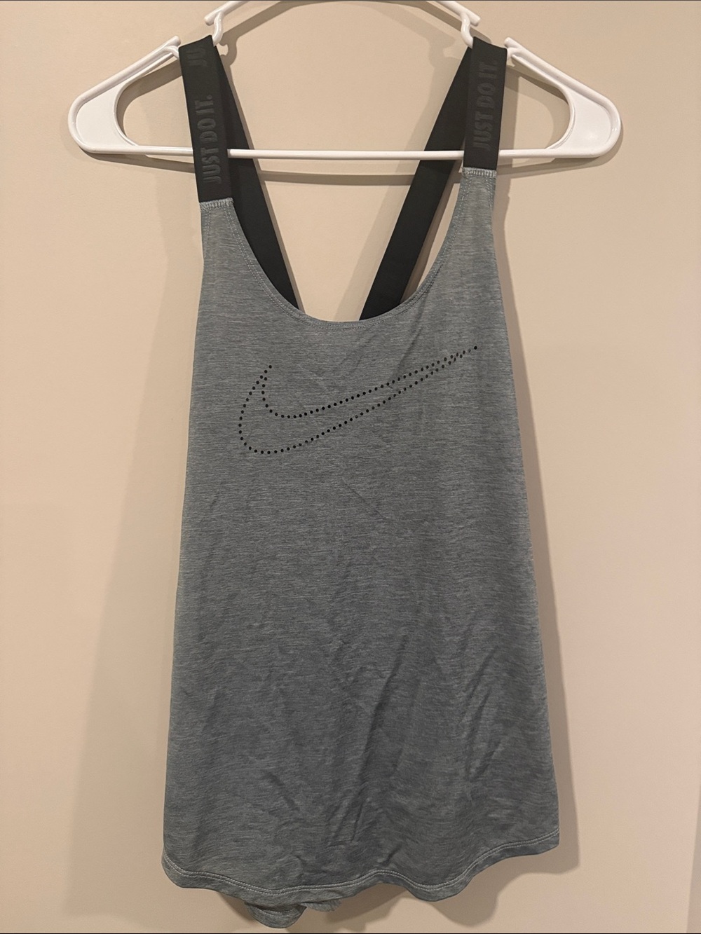 Nike Gray Athletic Racerback Tank with Black Straps